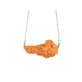 Hanmade Simulation Fried Chickens Pendant Necklace Funny Creative Resin Simulation Food Chicken Legs Wings Link Chain Necklace for Women Men Jewelry-Leg 2