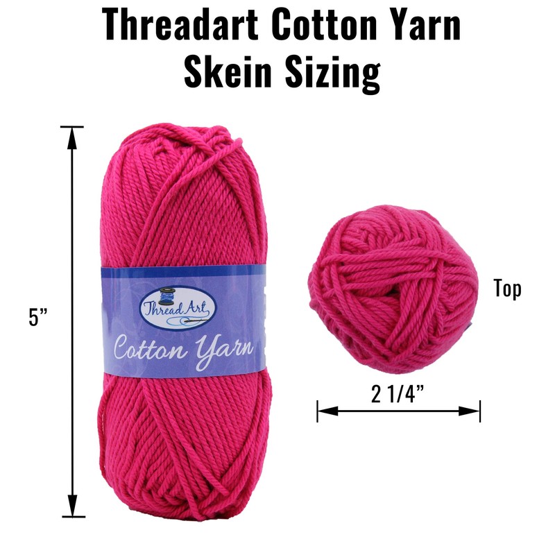Threadart 100% Pure Cotton Crochet Yarn | Red | 50