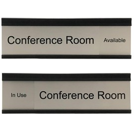 Modern Conference Room Slider Nameplate Holder (BLK-S-S)