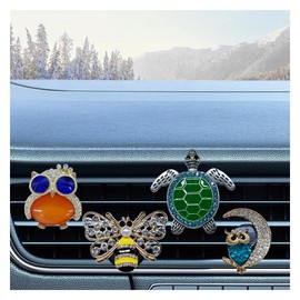 3PCS Bling Bee Car Dashboard Air Vent Trim Clips, Crystal Rhinestone Vent Clips, Car Aromatherapy Diffuser Decoration Clip, Auto Interior Accessories for Women (4PCS)