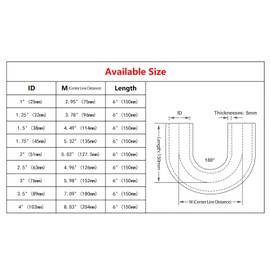Haturmyko 180 Degree U Bend Shape Silicone Coupler Hose 1.75" ID (45mm) 4-Ply Reinforced Universal Silicone Elbow Pipe for Intake Hose Radiator Turbo Coupling Black