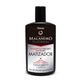 Shampoo Matizador de canas negro brinda hidratación y suavidad Malandro 450 ml                                                                        