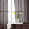 Lecloud Sheer Curtains 45 Inch Length 2 Panels Set, Chocolate