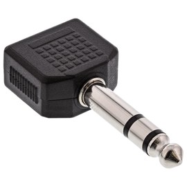 InLine®® 99304 6.3 mm 2 x 3.5 mm Black Cable Adapter Adaptor For Cable (6.3 mm, 2 X 3.5 MM, Black)