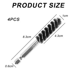 4Pcs Golf Clubs Head Hosel Brush, Hex Shank Handle Electric Drill Wire Brush, Stainless Steel Wire Brush for Drill, Silver Electric Drill Wire Brush for Wood and Iron