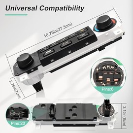 keriolee 79600-S84-A01ZA Heater Climate Control Switch Compatible with 1998-2004 Honda Odyssey, 1998-2000 Honda Accord 2.3L L4/3.0L V6 AC Control Panel, 79600S84A01ZA 599-268 HVAC Control Panel
