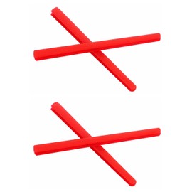 ExactFitt Replacement Temple Ear Socks for Oakley Metal Plate OX5038 Carbon Plate OX5079 Eye Glass Frames (Red - 2 Pairs)