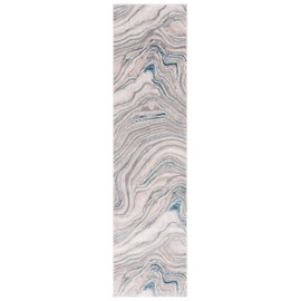 SAFAVIEH Meadow Collection Runner Rug - 2' x 8', Beige & Blue, Modern Abstract Design, Non-Shedding & Easy Care, Ideal for High Traffic Areas in Living Room, Bedroom (MDW564M)