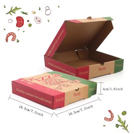 Wokav - 15 cajas de pizza coloridas de 7 pulgadas, cartón corrugado, para llevar y panadería para pizza, pasteles, galletas y más, 7.3 x 7.3 x 1.6 pulgadas