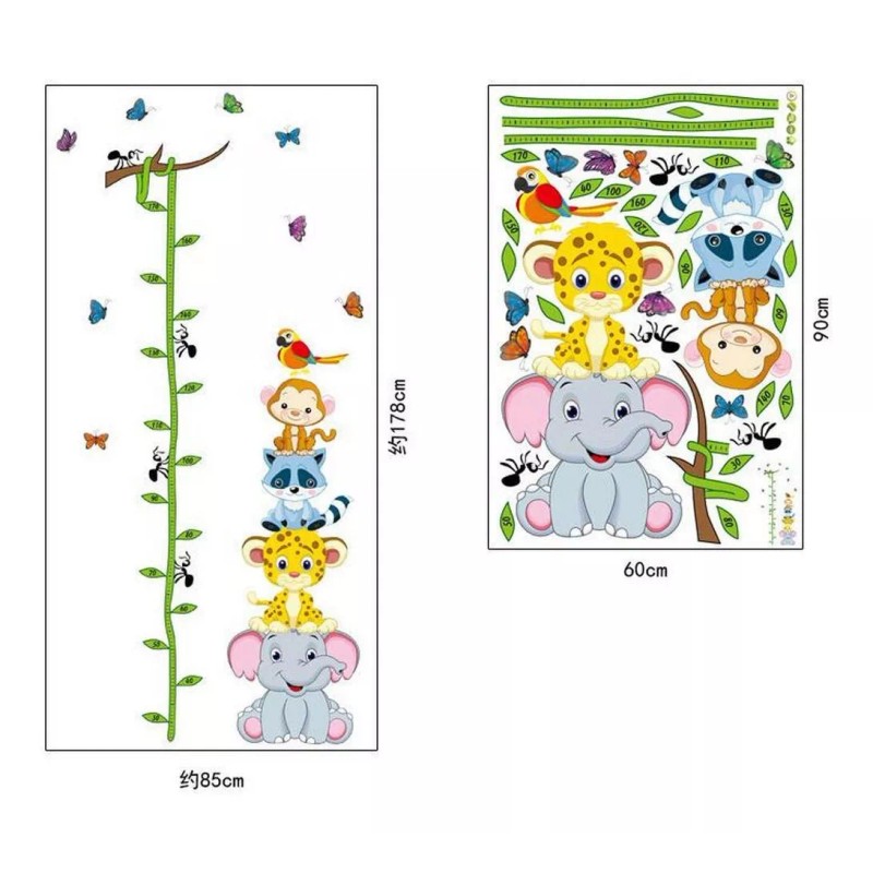 DaraBaby Vinil Infantil Animales De La Selva Regla De Medición
