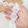 2 Yards White Lace Pearl Ribbon White Flower Lace Pearl