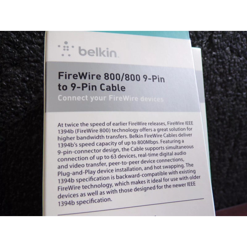 Belkin 2PK Belkin Firewire 800/800 9-Pin To 9-Pin Cable (G)