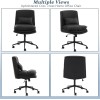 Computer Chair Modern Swivel Makeup Vanity Chair Microfiber Black Comfy