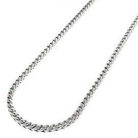 Verona Jewelers Sterling Silver 2.5MM Solid Franco Square Box Link Rhodium Necklace Chain-925 Franco Chain (24) (30, SILVER)