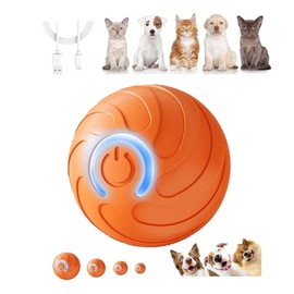 ugdurwp Vibrating Duraspin Dog Ball,Interactive Dog Toys,Smart Jumping Ball for Dogs,Automatic Rolling for Small Medium Large Dogs,Orange