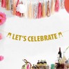 Let's Celebrate Banner Gold Glitter, Birthday Engagement Wedding Baby Shower