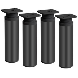 Rusoz Furniture Feet, Height Adjustable, Pack of 4, Table Legs, 150 mm, Aluminium, Adjustable Feet, 0-20 mm, Furniture Feet for Cupboards, Chest of Drawers, Sofa