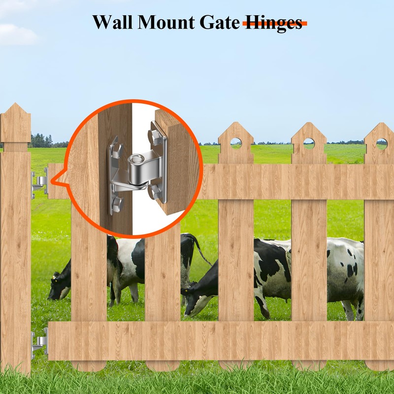 Aglehome 2pack Gate Hinges Heavy Duty, Wall Mount Gate Hinge