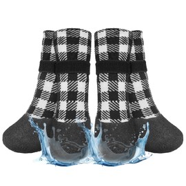 BEAUTYZOO Anti Slip Dog Socks Boots, Dog Shoes for Hot/Cold Pavement Snow Rain Days,Waterproof Grip Dog Booties Paw Protector for Hardwood Floor, Prevent Licking for Small Medium Large Senior Old Dogs