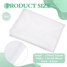 BENECREAT White Corset Mesh Fabric, 2.04×1.5m/80.3×59inch No Stretch Corsetry Fabric, Polyester Power Mesh for Sewing Corset Base, Couture Dress, Wedding Dresses, Prom Gown, Tablecloths, Crafts