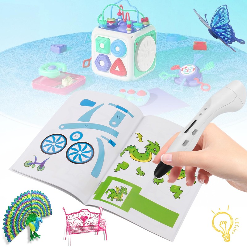 3D Pen Printing Drawing Book, Reusable Colorful 40 Patterns Thick