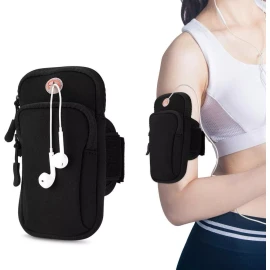 generic Brazalete Deportivo Con Soporte Para Teléfono Móvil, Negro