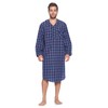 Ashford & Brooks Men's Long Nightshirt | Woven Plaid Henley