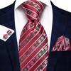 Hi-Tie Christmas Ties for Men Vacation Holiday Tie Pocket Square