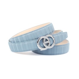 Anthoni Crown Women's Leather Belt, sky blue