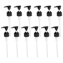 sourcing map 12Pcs Liter Pump Dispenser, 28/410 Universal Shampoo Container Pump for Lotion Soap in Kitchen Bathroom, Black