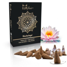 Lotus Incense Cones, 25 Incense Cones, Glow Duration per Cone, Approx. 25 Minutes Naturally Produced, Floral Aroma for Yoga, Meditation & Relaxation