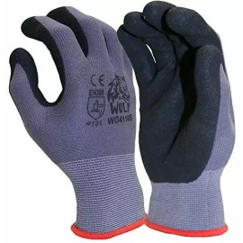 Wolf Work Gloves 13-gauge Ultra-Thin Nitrile Coated Palm Grip MultiPurpose 12Prs - L