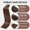 VINBAO Clip-In Real Hair Extensions Brown 160 g 45 cm