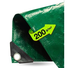 2x2 m Abdeckplane wasserdicht - 200 g/m² Gewebeplane - Plane für Holz mit Ösen mit zusätzlicher Eckverstärkung