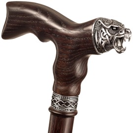 Asterom Handmade Celtic Walking Cane for Men - Bear - Cool Wood Cane Stylish Walking Stick
