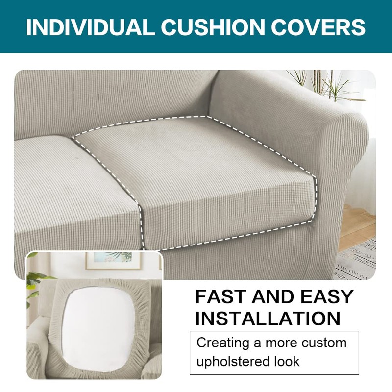 Turquoize 4 Piece Sofa Covers for 3 Cushion Couch Sofa