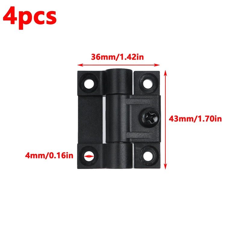 Antrader 4 Pack 43mmx36mm 4 Countersunk Holes Plastic Adjustable Torque