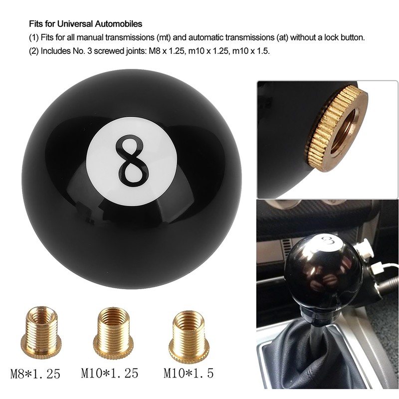 Universal Black 8 Billiard Ball Round Car Gear Shift Knob