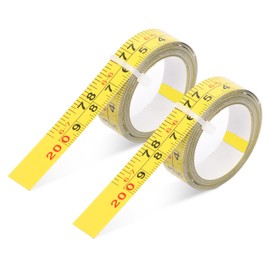 2 Pack Steel Self-Adhesive Measuring Tape Right to Left Reading, 78 Inches/200cm Imperial and Metric Ruler Tape, Workbench Ruler Adhesive Sticky Tape Measure for Woodworking Saw Drafting Table, Yellow