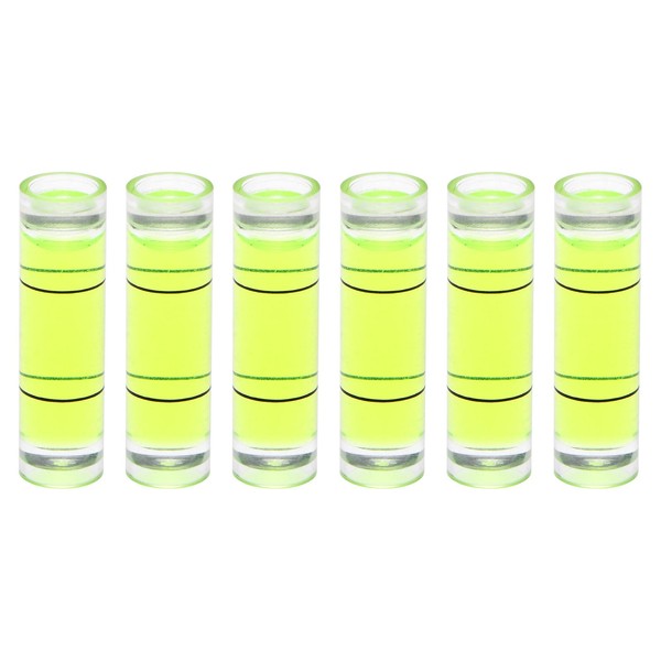 HARFINGTON 6pcs Cylindrical Bubble Level 9.5x34mm Mini Bullseye Spirit Levels
