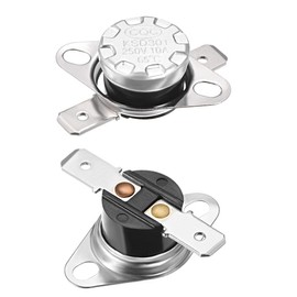 sourcing map KSD301 Thermostat 65°C/149°F 10A Normally Open N.O Adjust Snap Disc Temperature Switch 5pcs,Bakelite Material