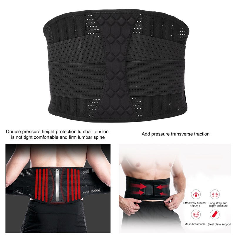 Breathable Nylon Lumbar Lower Back Waist Protection Belt Brace for