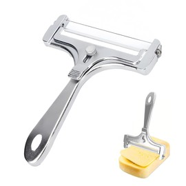 Gaaines Cheese Slicer with Roll and Cutting Wire, Cheese Slicers for Block Cheese, Handheld Adjustable Thickness Cheese Cutter,Stainless Steel Cheese Wire Cutter, Suitable for Cheese