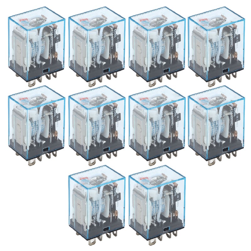 10Pcs Coil Power Relay Small Intermediate Electromagnetic 8 Pin 2