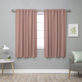 Best Home Fashion Premium Blackout Curtain Panels - Solid Thermal Insulated Window Treatment Blackout Drapes for Bedroom - Back Tab & Rod Pocket – Mauve - 52" W x 63" L - (Set of 2 Panels)