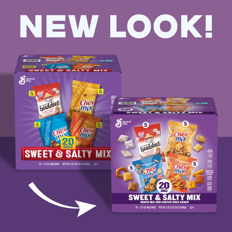 Chex Sweet & Salty Snack Variety Pack, Individually Wrapped Snack