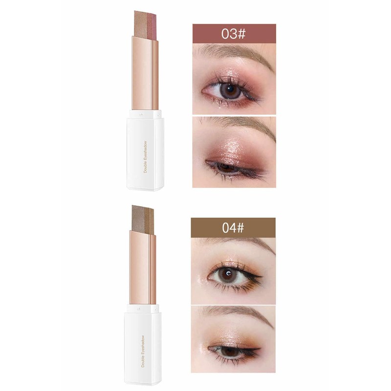 6 Pcs Double Colors Eyeshadow Stick Set - Rotating Upgraded