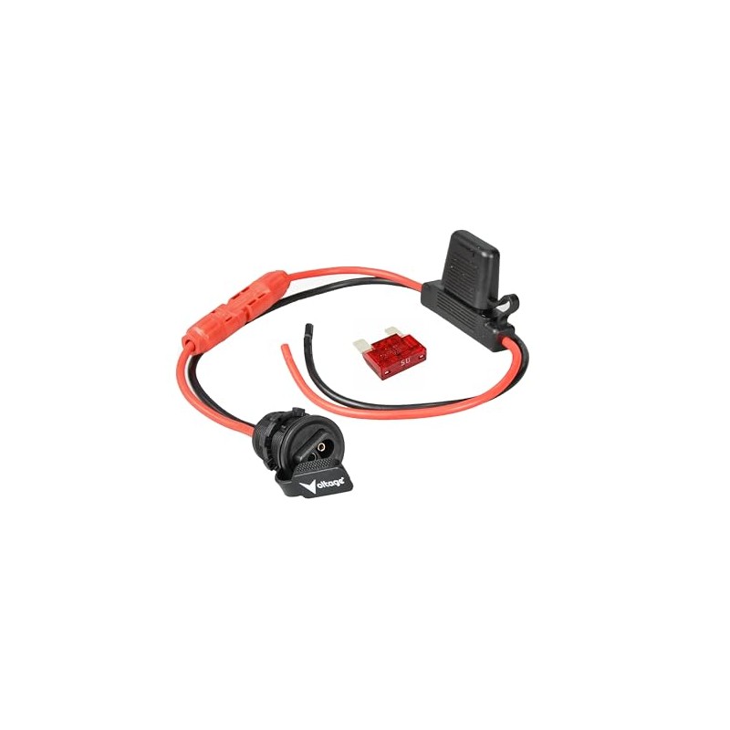 Voltage SAE Panel Mount Connector Socket with Maxi Fuse Waterproof
