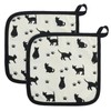 Pot Holders for Kitchen Hot Pads with Pocket Cat Pattern