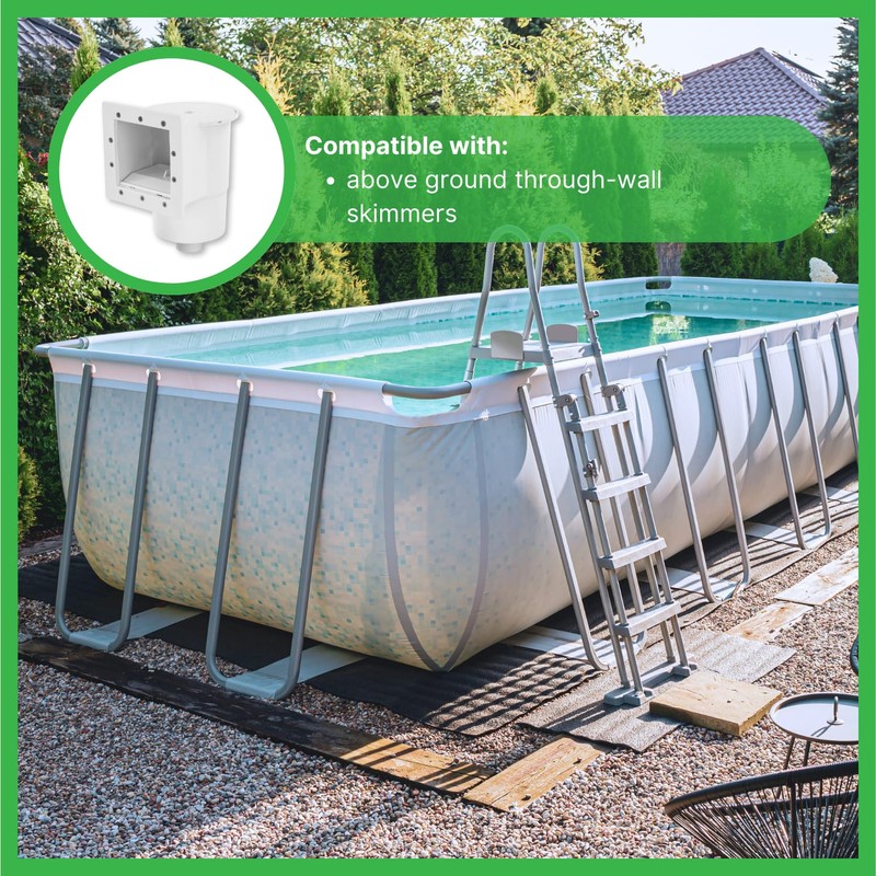 FibroPool Above Ground Swimming Pool Through-Wall Skimmer Basket with Handle